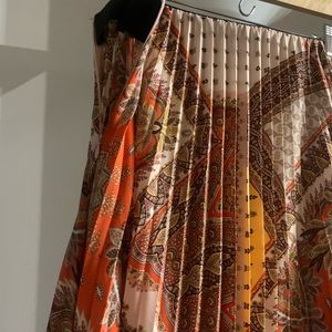 Zara pleat maxi multicolor skirt